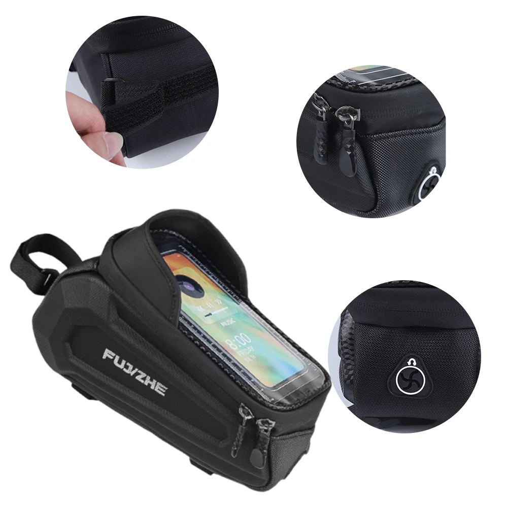 

Велосумка на раму 1,5 л, водонепроницаемая, жесткая, с отделением для телефона с сенсорным экраном, для активного отдыха на велосипеде