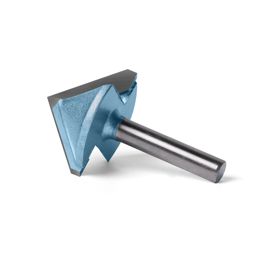 V Groove Template Router Bit, Esquerda e Direita, 6 1, 4Shank, 90 graus