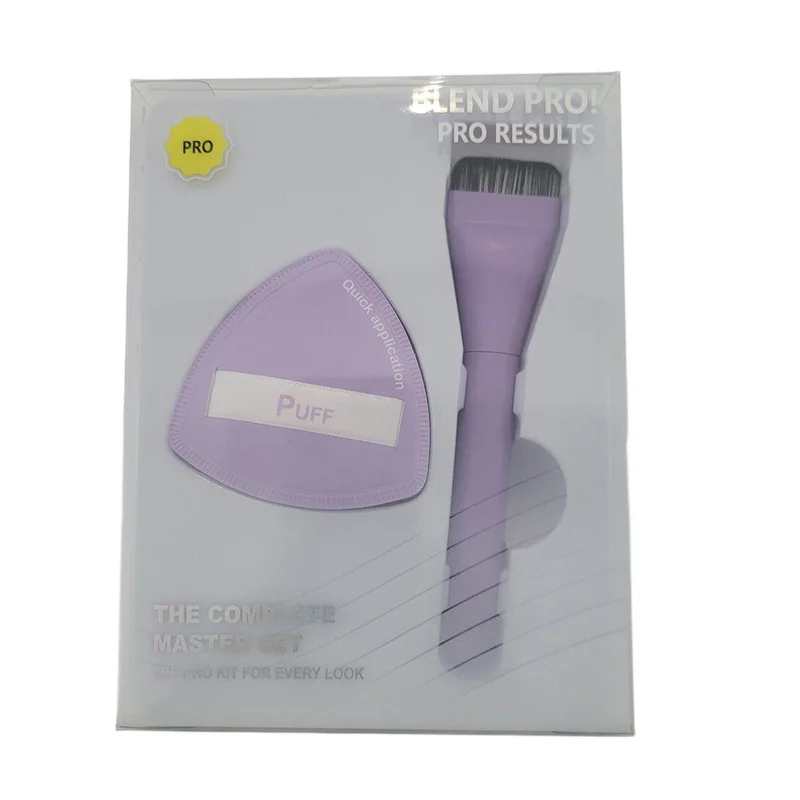 Flat-Head Brush, Seamless, Non-Absorbent, Foundation Makeup Marshmallow Puff Set, Portable Beginners, Suitable For Both Dry And