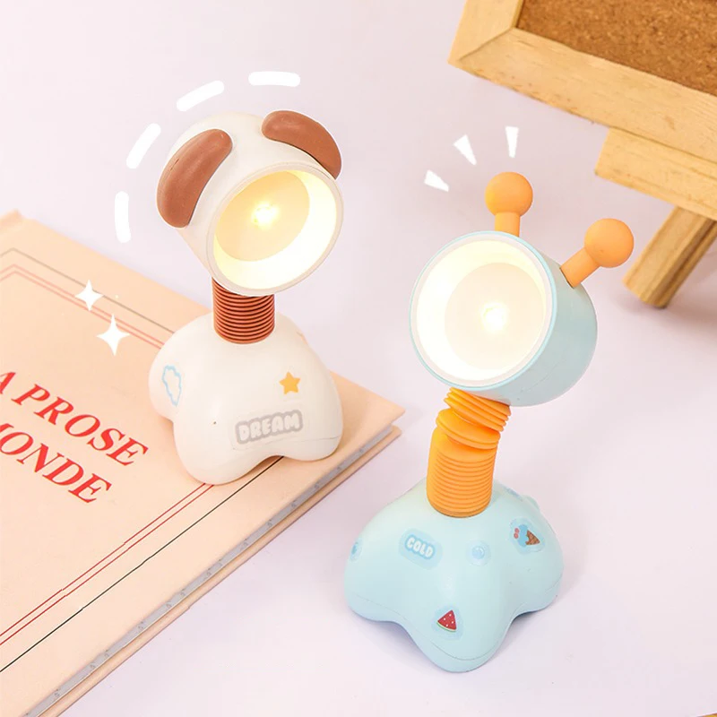 Mini LED Night Light Battery Powered Bedroom Bedside Cartoon Desk Lamp Atmosphere Lamp For Desktop Decoration Night Light