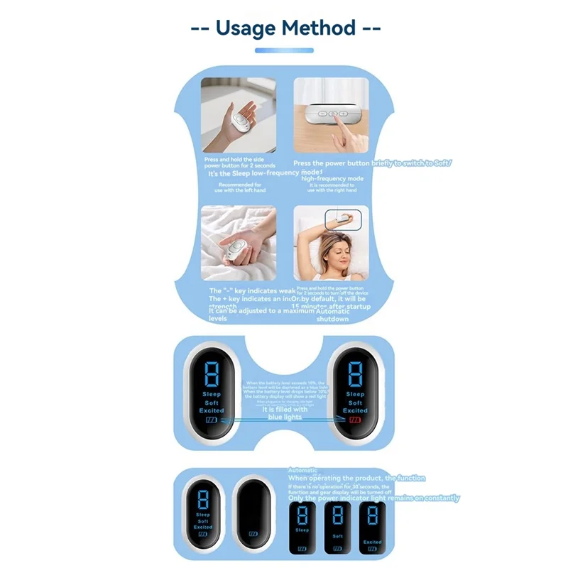 BAAO-Sleep Aid أداة محمولة جديدة مكركرنت مساعدة ذكي محمول لتهدئة النوم جهاز ذكي