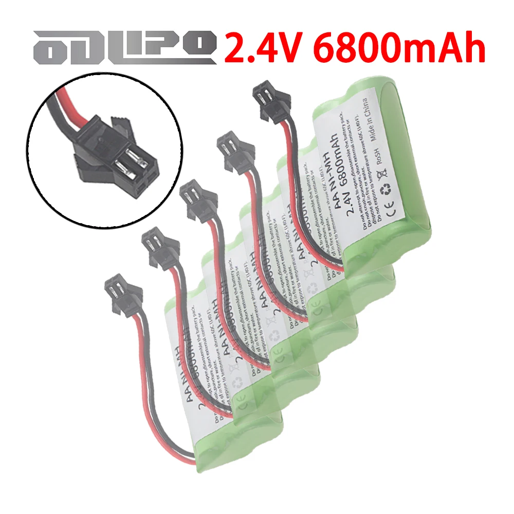 AA NiMH 2.4v Battery For Rc Toys Car Tank Train Robot Boat Electric Tool Lighting AA 2.4V 6800mAh Rechargeable Batteries Pack