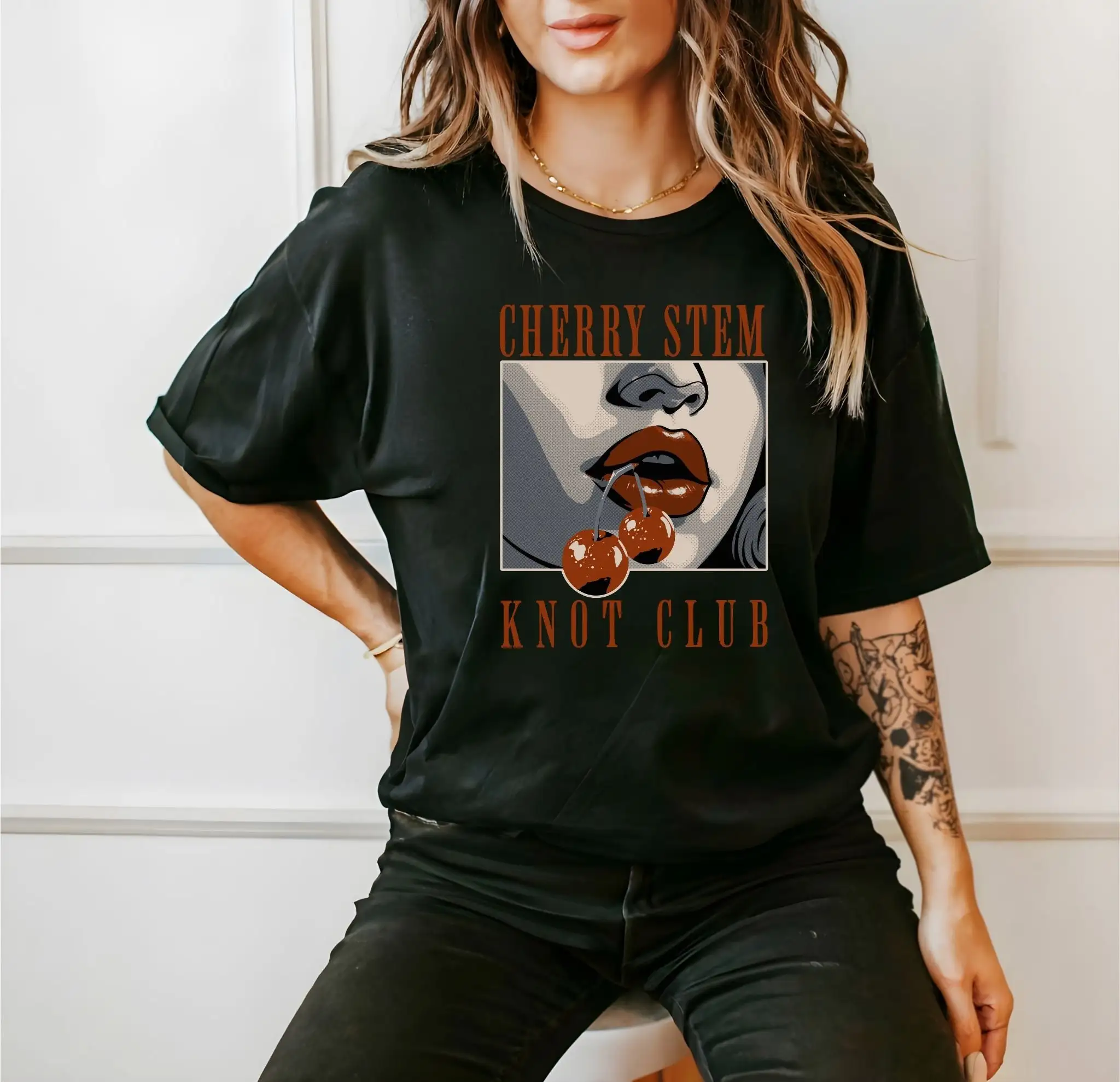 

Футболка Cherry в стиле ретро с узлом Club Coquette FruiT Vintage