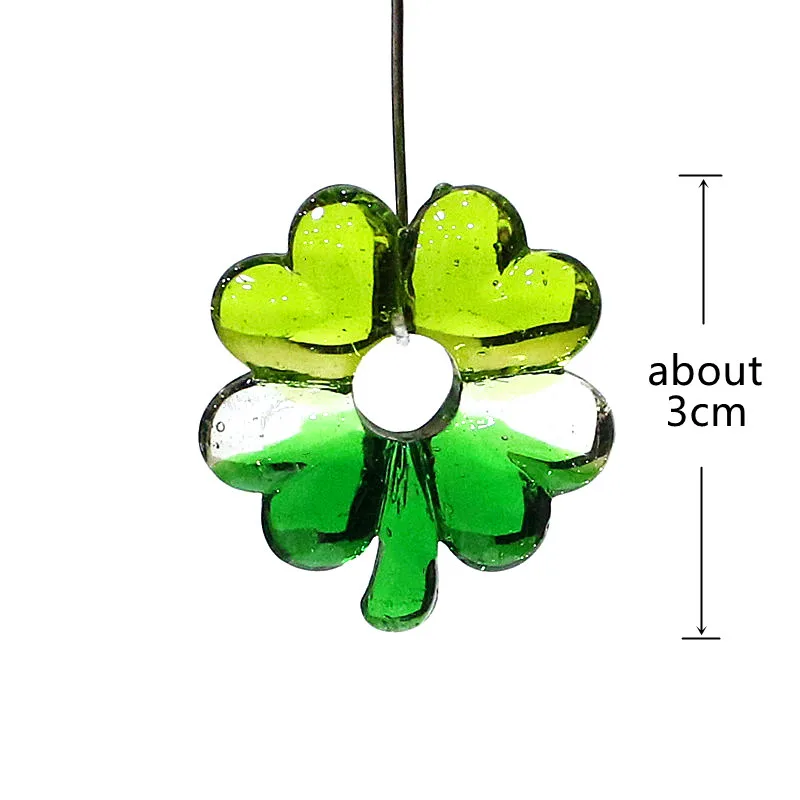 2pcs Cute Lucky Leaf Charms Glass Bead Four-leaf Clover Pendant For DIY Women Girls Jewelry Bracelet Earrings Making Accessories