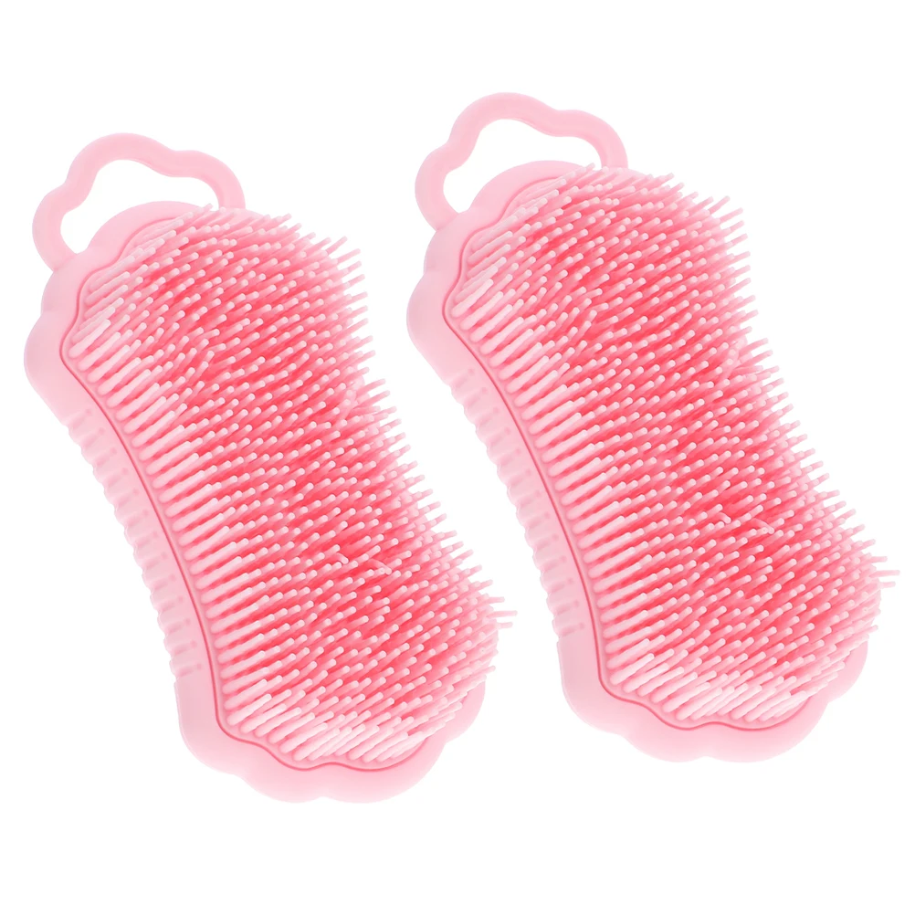 

2pcs Silicone Scrubber Scalp Massager Brush Exfoliating Shower Tool Dandruff Removal Scalp Cleaner Hair Brush For Wet Dry Hair
