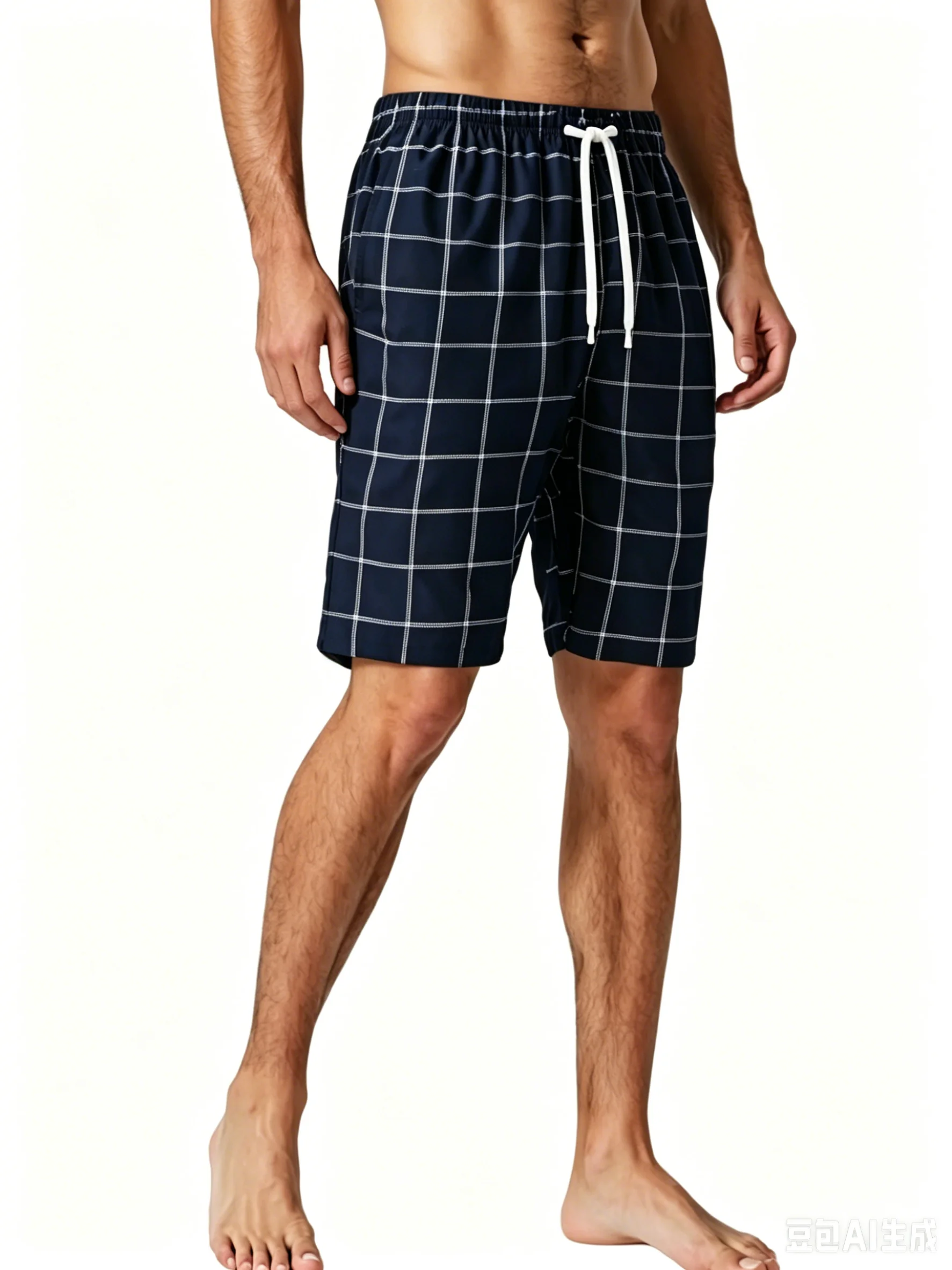 Summer Fashion Men Retro Checkered Pattern 3D Printed Shorts Soft Comfortable Breathable Shorts Quick Drying Loose Beach Shorts