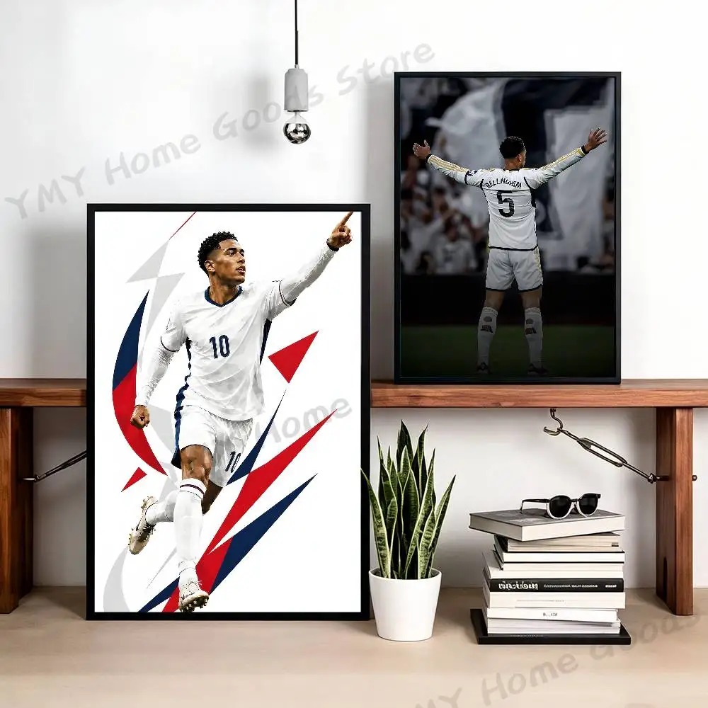 Soccer 5 J-Jude Bellingham Poster HD Art Sticky Wall Waterproof For Bedroom Game Room Wall Home Decor Gifts