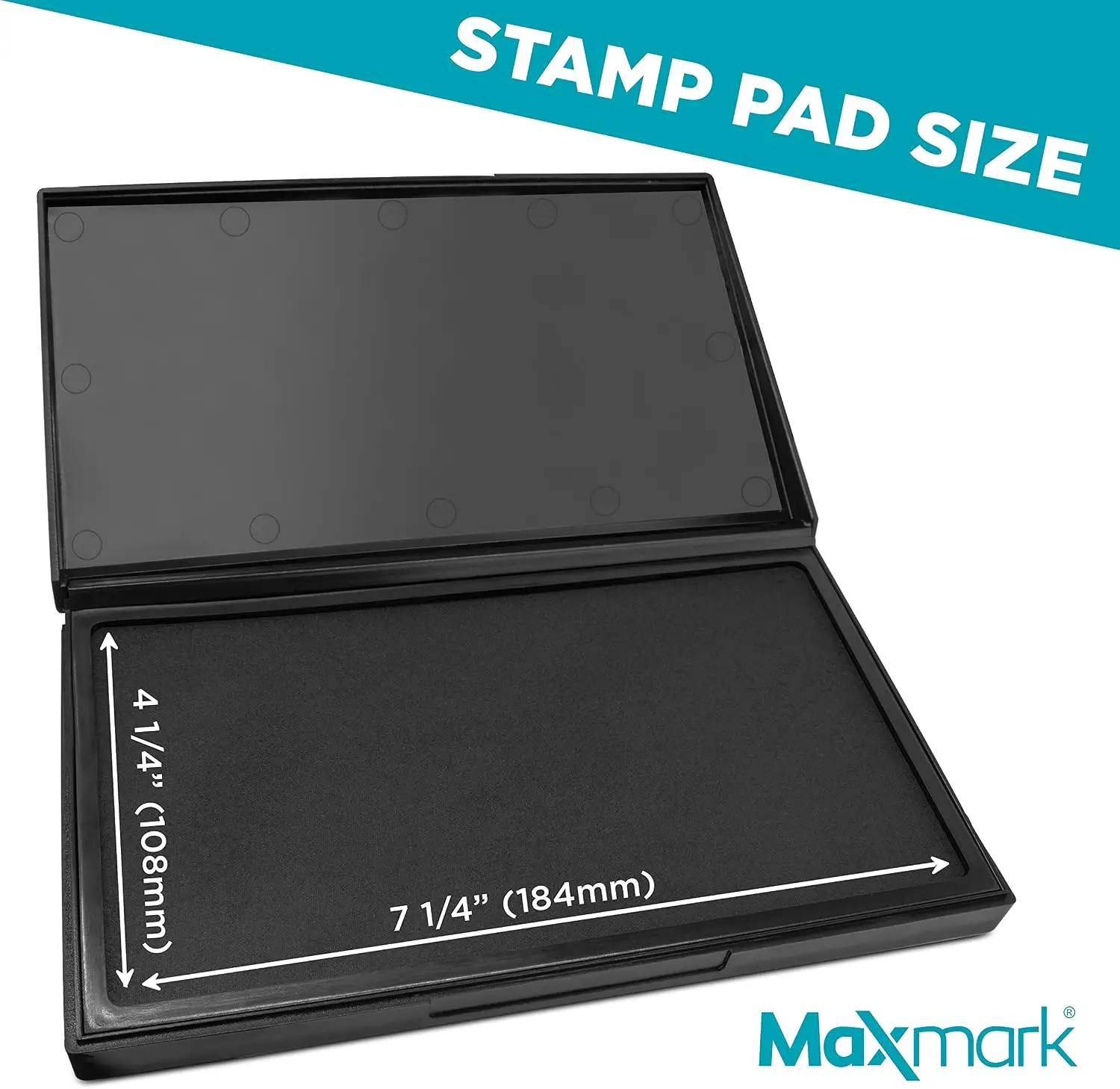 Large Black Stamp Pad 4-1/4x7-1/4 in Premium Felt for Stamping view 3