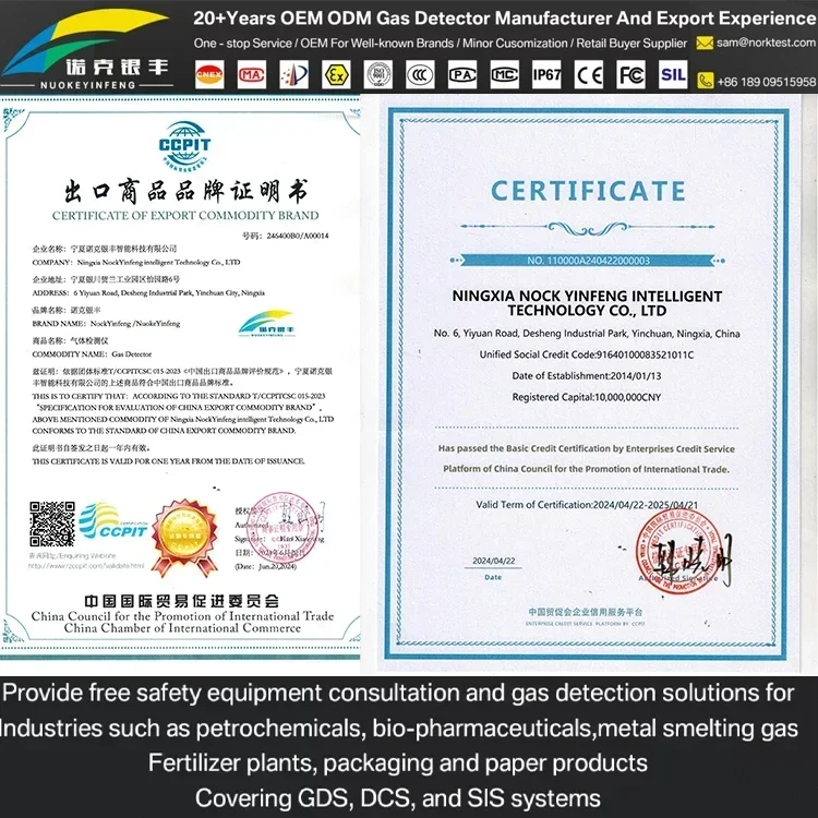 Cina NKYF allarme sonoro e luminoso a infrarossi SO2 N2 O2 CO CO2 rilevatore di gas portatile per miscelazione di fumi