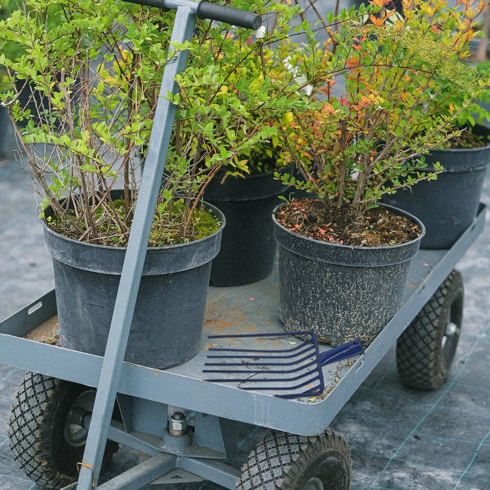 

1Pcs Steel Rake No Handle Strong Garden Fork for Spreading Gravel Stones Soil Coal Efficiently Coal Shovel