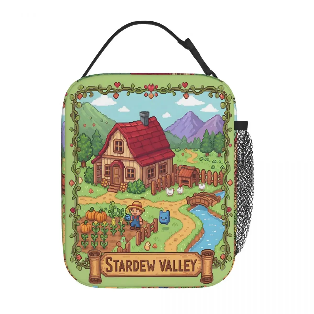 Stardew Valley Video Gamer Classic Pixel Art Insulated Lunch Bag for Women Children Portable Food Boxes Thermal Lunch Box Tote