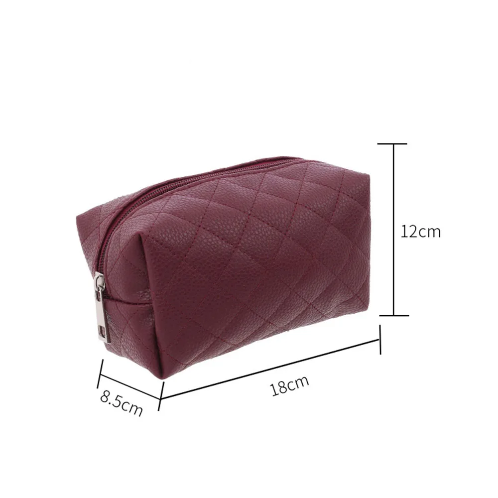 Plaid Cosmetic Bag PU Octagonal Makeup Bag Women’s Large-Capacity Toiletries Bag Multifunctional Portable Travel Kit Handbag New