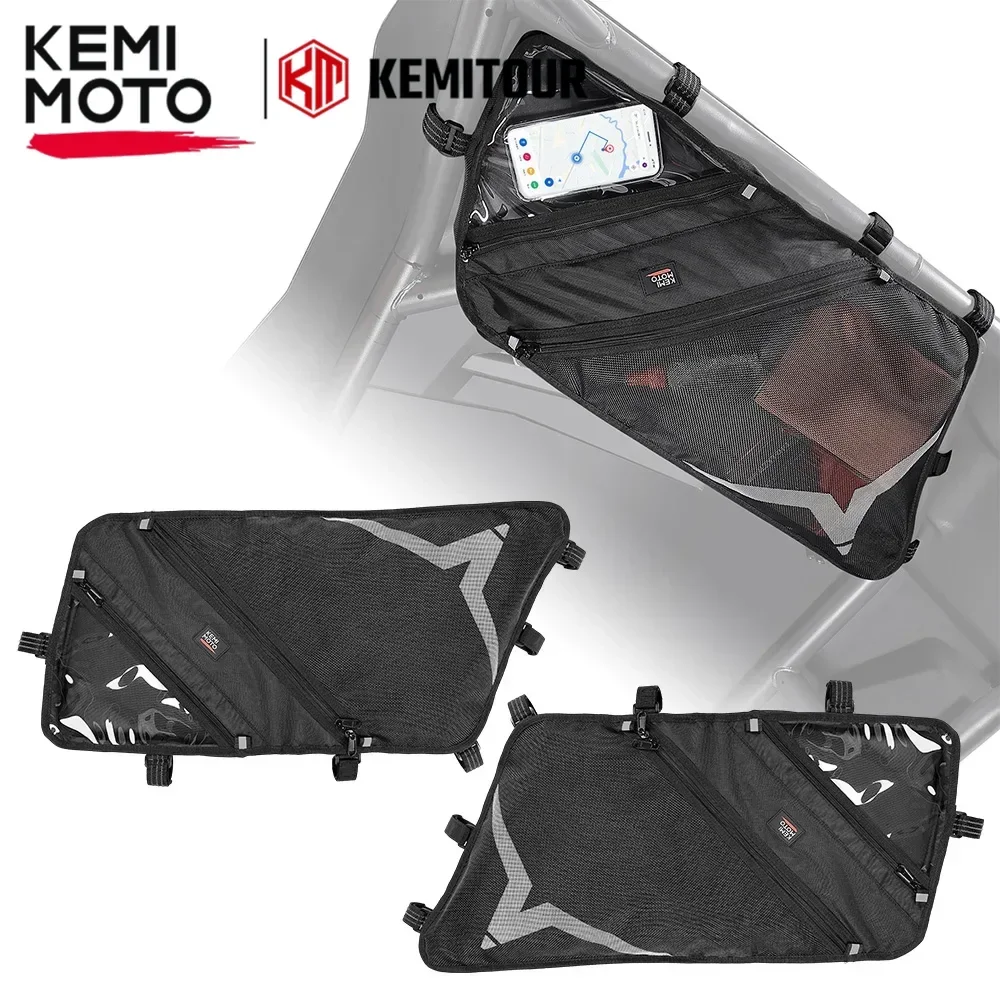 

UTV 2 Packs Overhead Roof Storage Bag with Transparent Triangle Bag For CFMOTO ZForce 500 800 Trail 800 EX 1000 2014+