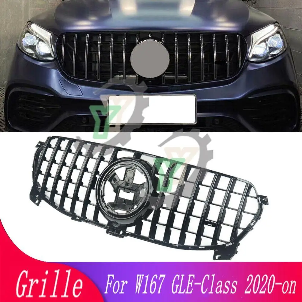 

Upgrade Front Hood Grille Racing Grill Perfect Match GT Diamond Sport Body Kit Trim For Mercedes-Benz W167 GLE-Class 2020-2023