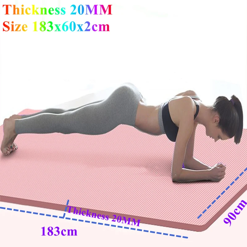 

20mm Thick 2000x600x20mm Exercise Gym Fitness Workout NBR Yoga Mat Moisture-proof Outdoor Non-Slip Durable Camping Picnic Mat