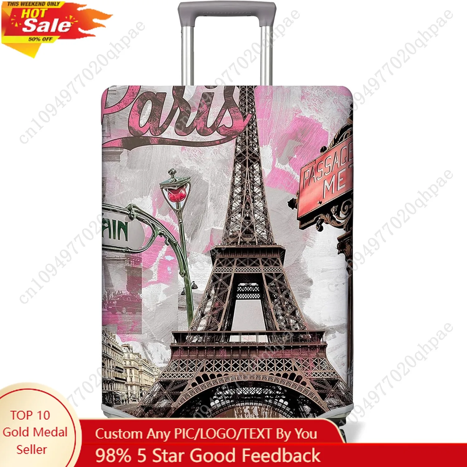 

Чехол для дорожного багажа, защита для чемодана, подходит для чехлов на колеса 18-32 дюймов с рисунком, сопутствующие предметы для путешествий, защита для багажа с цветком, Elas