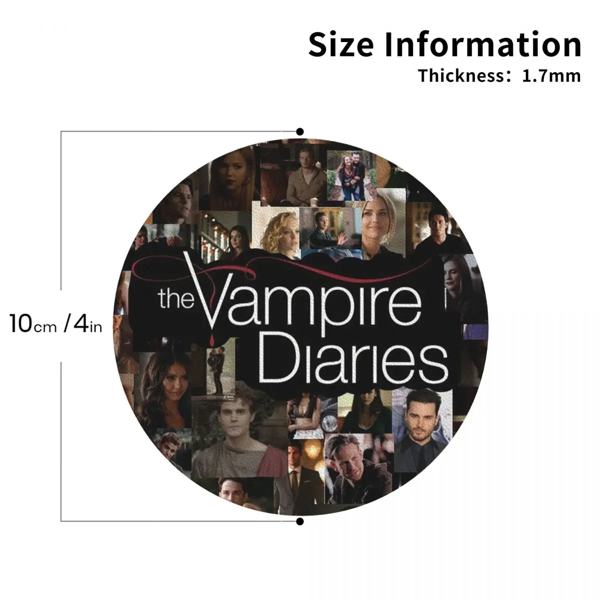 The Vampire Diaries Damon Salvatore Coasters PVC Leather Placemats Waterproof Coffee Mats for Home Kitchen Dining Pads Set of 6