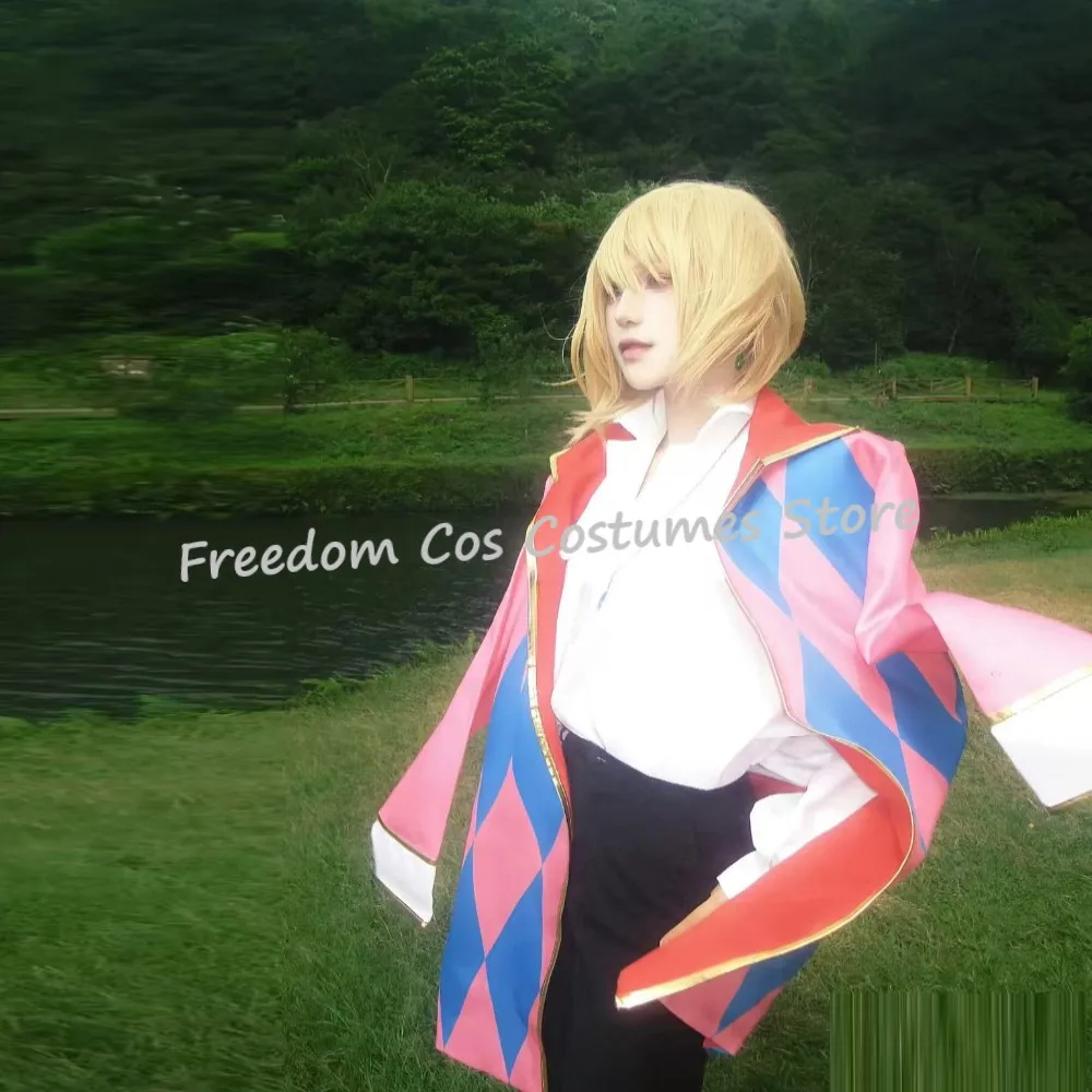 Howl Cosplay Costume wig Anime Full Set With Jacket Shirt Pants Necklace Earrings Men Women Halloween Party suit Howl Outfits - view 3