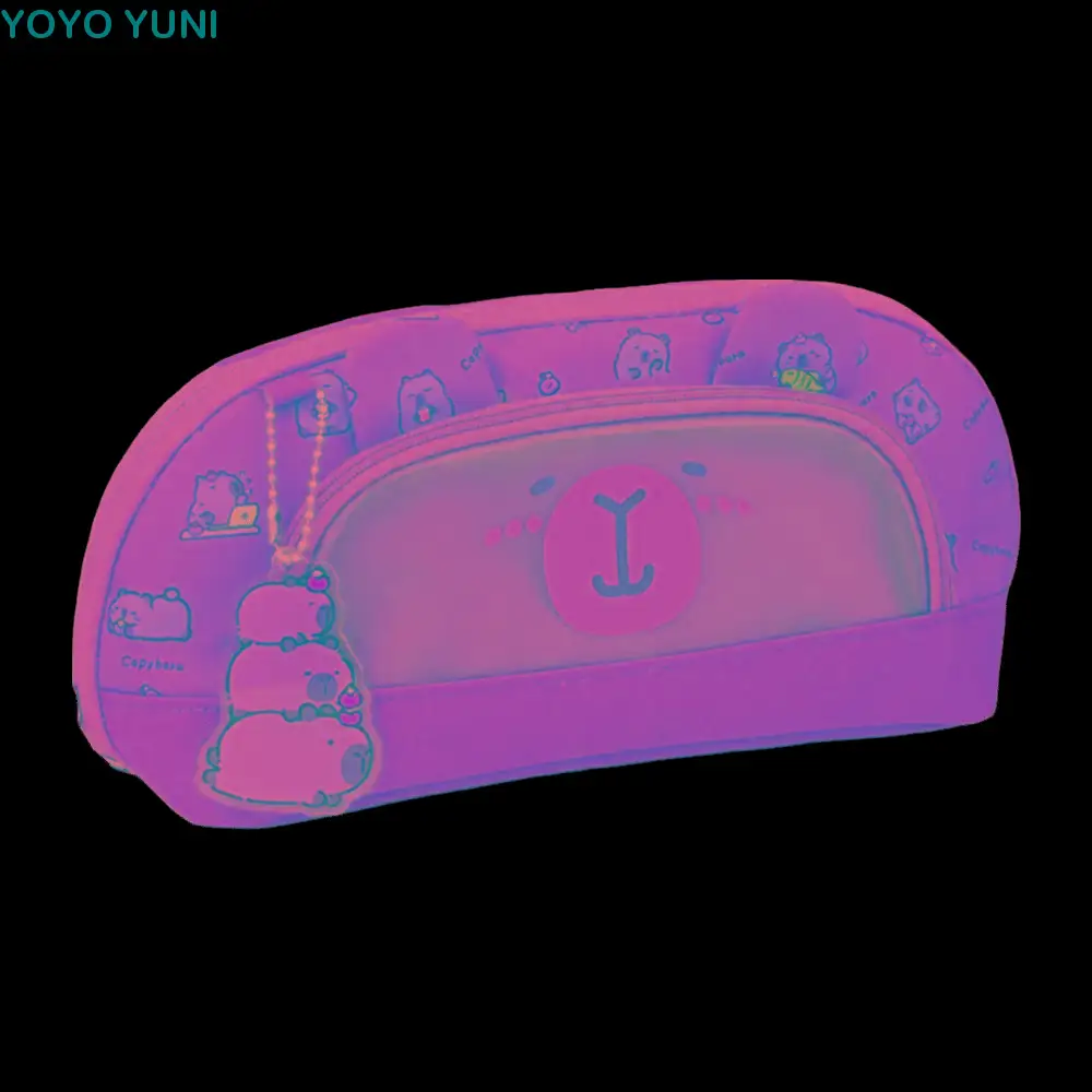 

Kawaii Animal Capybara Pencil Case Large Capacity Cute Pendant Stationery Pencil Bag Zipper Desktop Storage