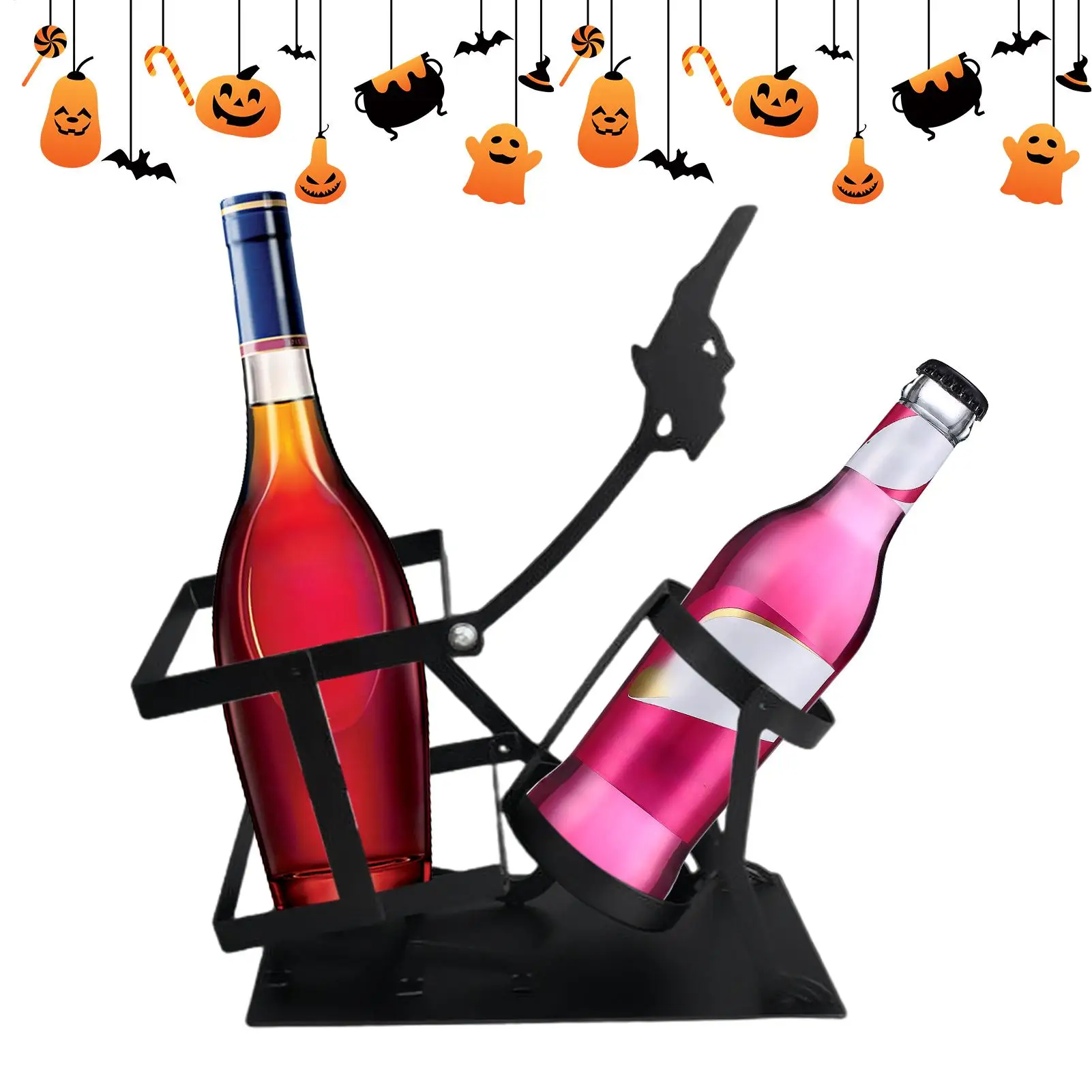 Counter Wine Rack Table Wine Rack Skull Design Elegant Whiskey Display Organizer for Entertainment Center Dining Room
