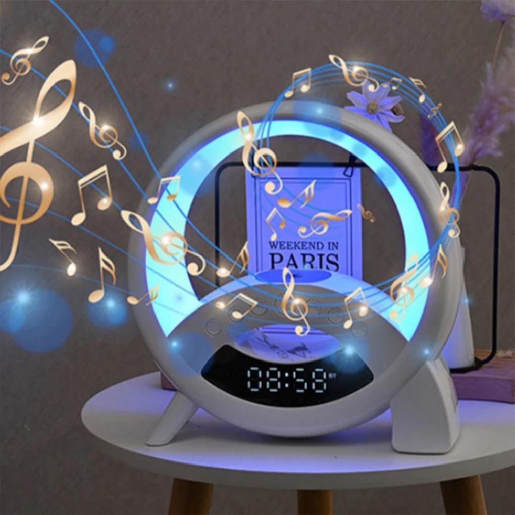 

Дисплей-часы с Bluetooth-колонкой, пульсирующими световыми режимами и атмосферной лампой, с режимами изменения цвета света