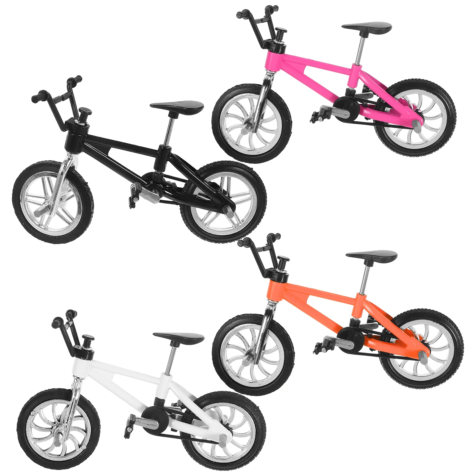 4 Pcs Toy Mini Bike Finger Racing Bicycle Miniature 900X700X250CM Alloy Mountain Bikes Simulation Model