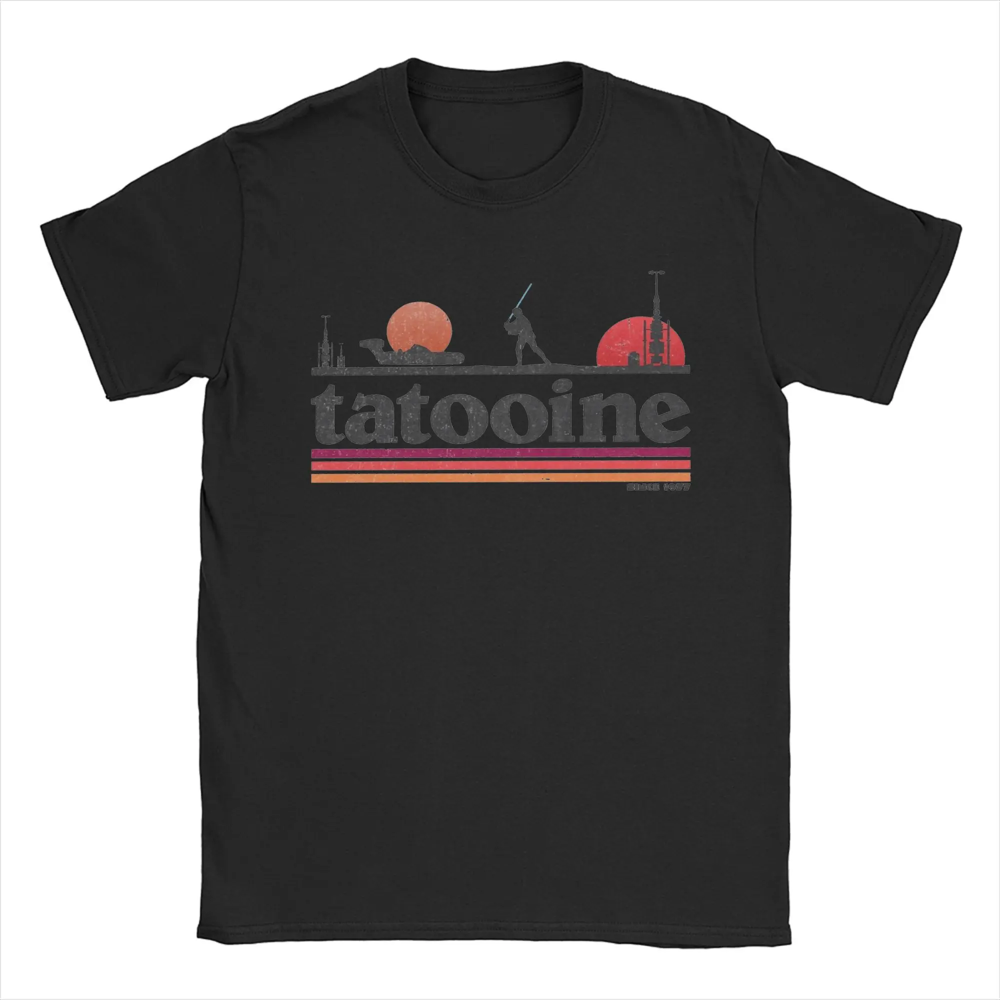 Casual Planet Sky Tatooine T-Shirts for Men Crewneck Cotton T Shirt Short Sleeve Tee Shirt Classic Clothes