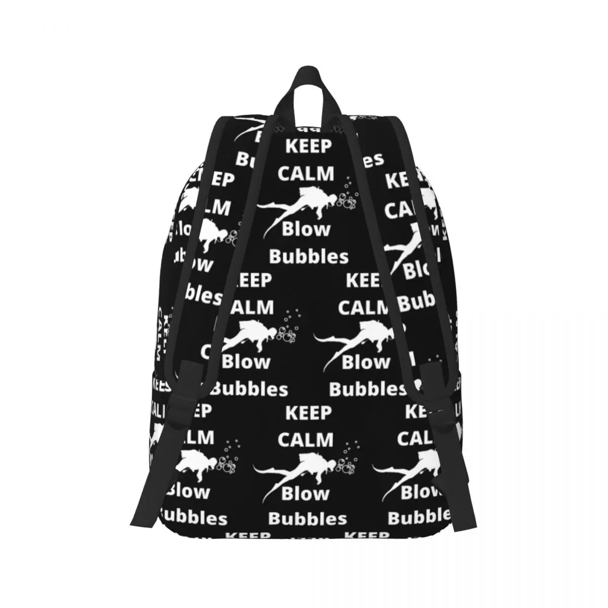 Keep Calm Fun Snorkel Diver Backpack Daypack Large Capacity Kids BookBag School Bag Shoulder Bags for Men Women