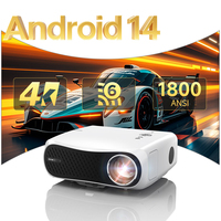 Newest Android 14 Netflix Licensed 4K Projector Home Cinema 5G WiFi 6 Portable Video LaSEr Projector Google Version 1800 ANSI
