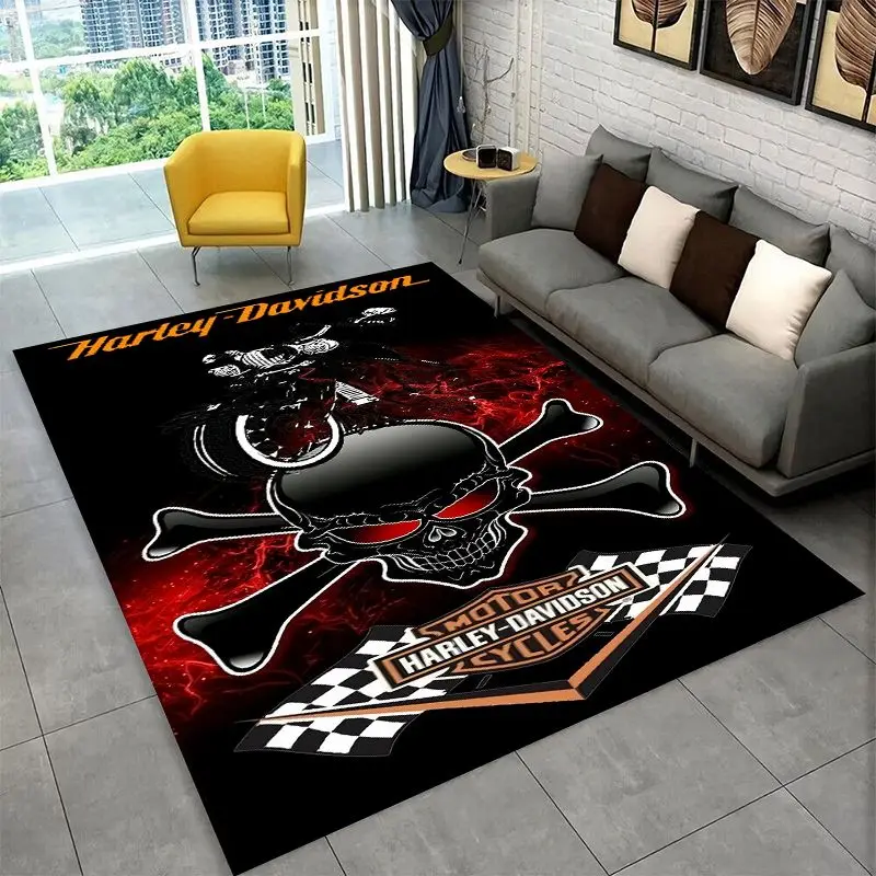 Tapis antidérapant rétro H-Harleys Racing Moto pour salon, chambre à coucher, salle de jeux, tapis de sol moelleux, tapis de décoration pour la maison