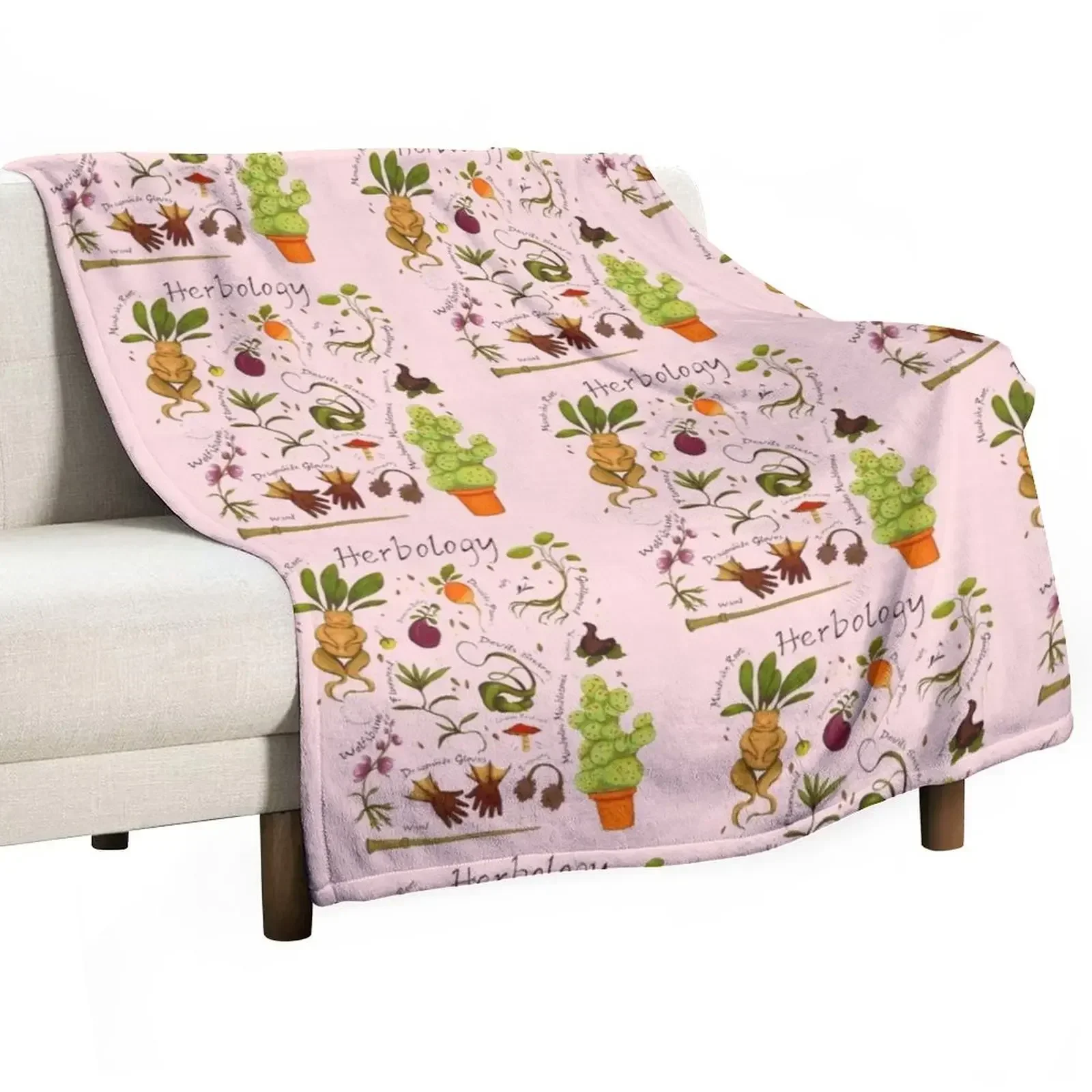 

herbology Plants Throw Blanket Flannel Fabric Sofas Blankets