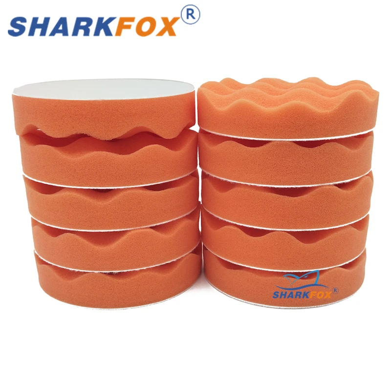 Sharkfox 5/6inch Car Buffing Polishing Pads Flat Foam Sponge Waxing Pad Kit Tool For Car Polisher Buffer Auto Care Buffing Pads