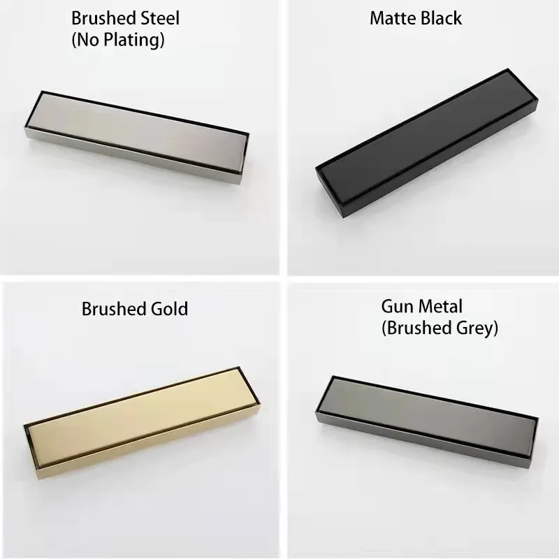 Bathroom Floor Drain Invisible Brushed Gold Shower Drain Strainer Anti-odor Kitchen Accessories 60-100CM 304 Stainless Steel Squ