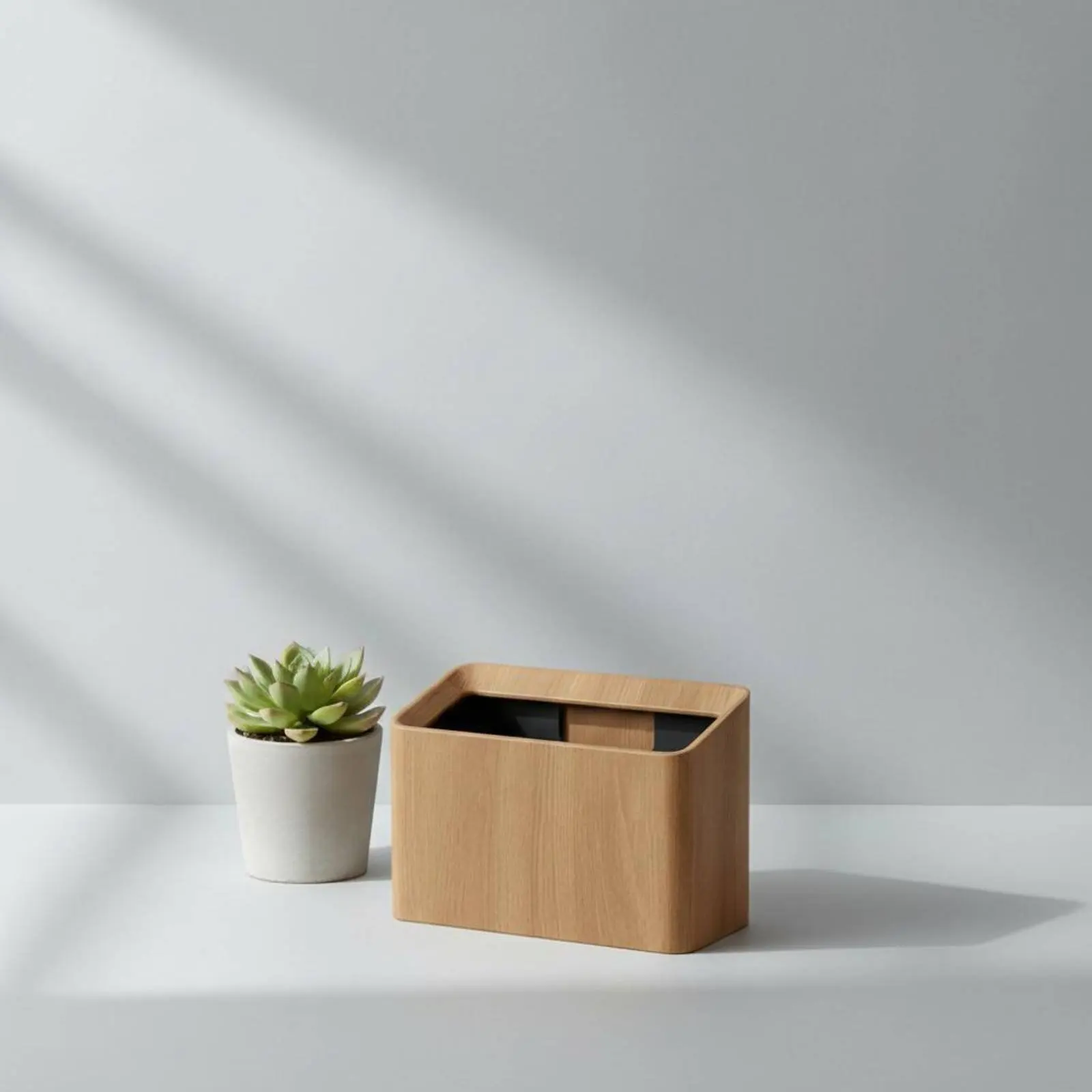 

Desktop Trash Can Space-Saving Desktop Garbage Can Narrow Desk Paper Basket Stylish Design Slim Rectangular Wastebasket
