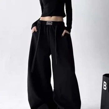 Red Y2K Sweatpants 4 2026 Autumn Women's Red Sweatpants Baggy Joggers Sports Dance Pants Harajuku Japanese 2000s Style Vintage Y2k Oversize Trousers 4