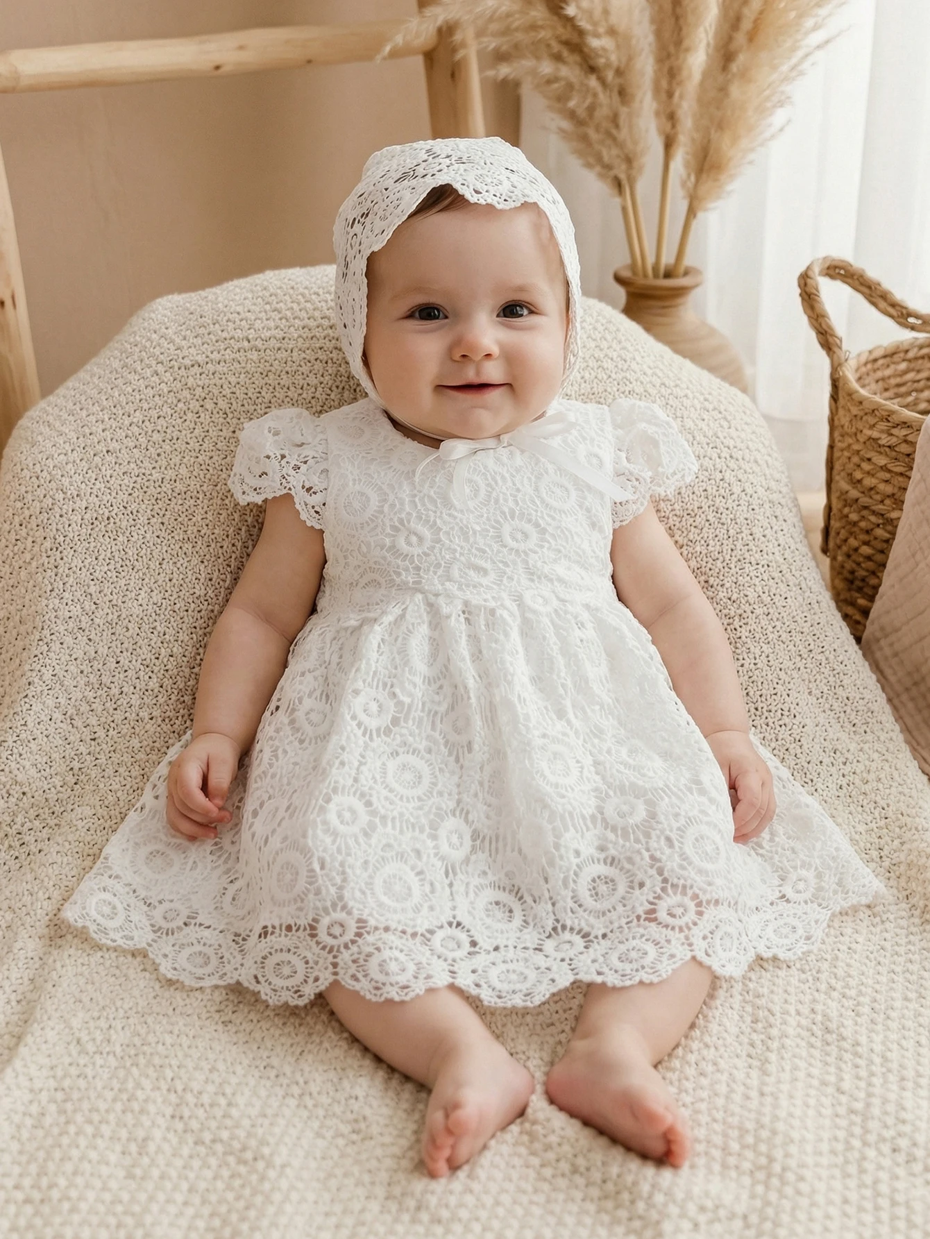 Baby Girl Elegant and Cute Lace Decorated Gorgeous Formal Dress Skirt Perfect for Weddings, Birthday Parties, Year-Round Wearing