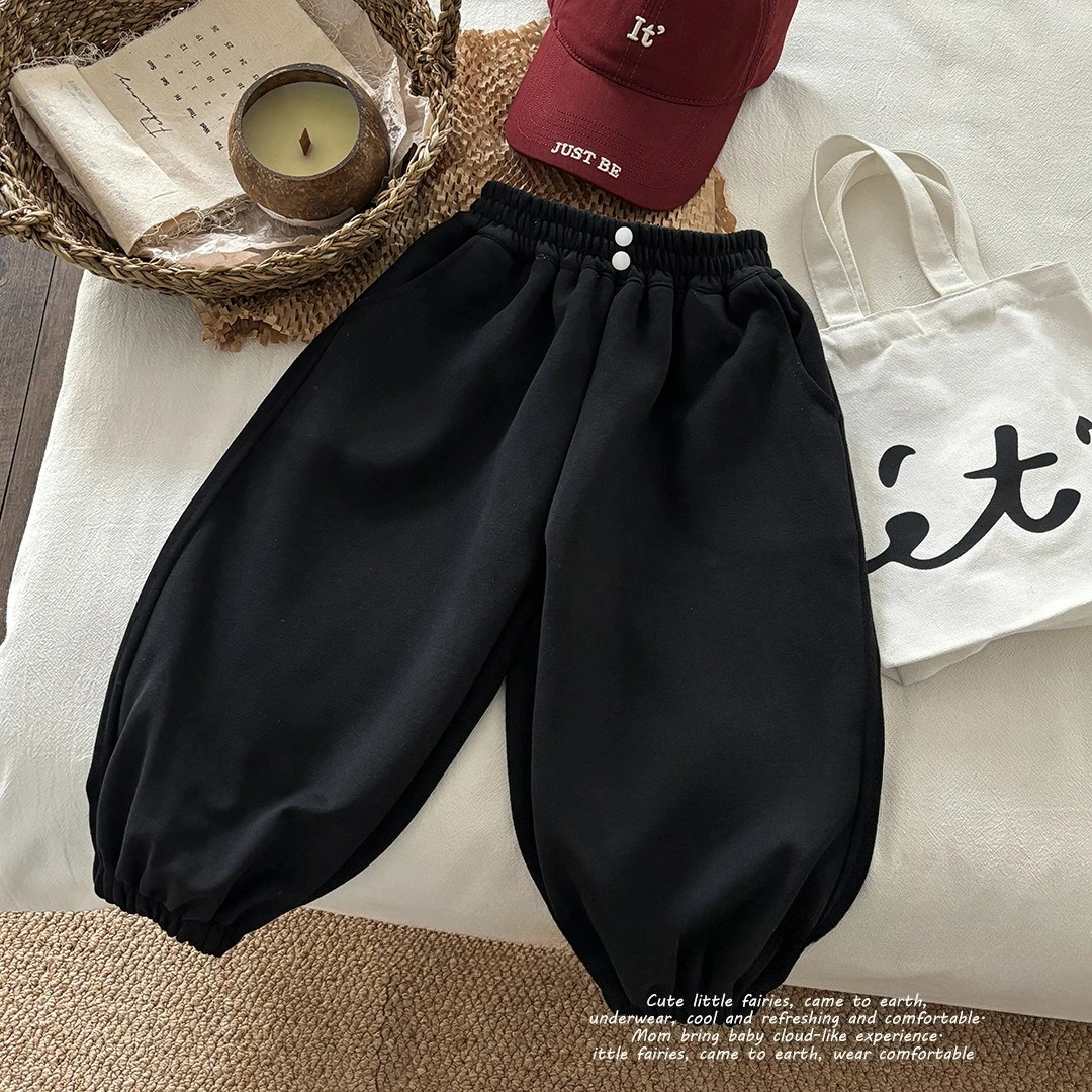 Jungen- und Mädchenhosen 1-6 Jahre Frühling Herbst Lässige Einfarbige Koreanische Stil Gerade Hosen Kleinkinder Kinder Alltagskleidung Hose – Detail 5