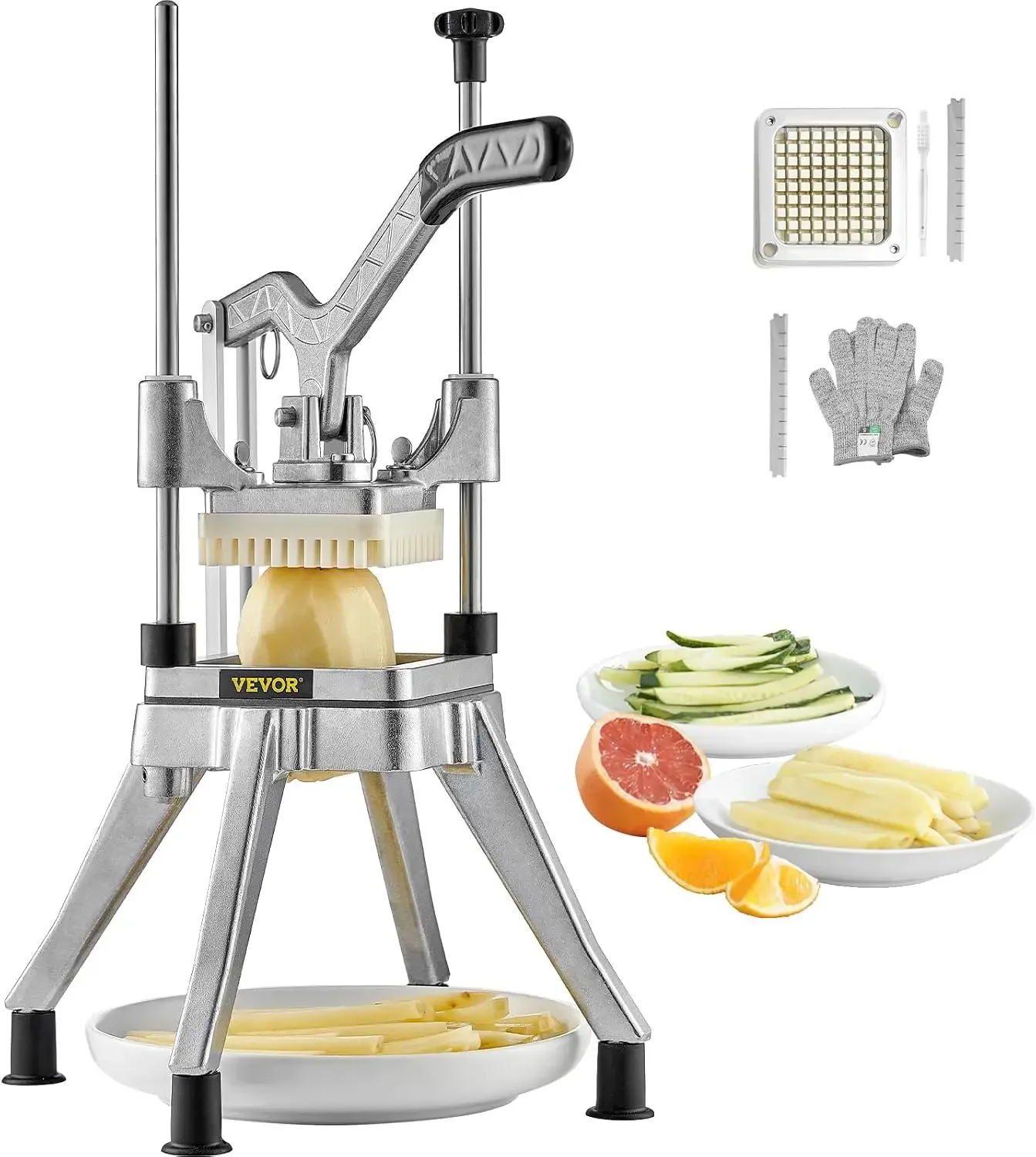 Commercial Vegetable Fruit Chopper 3/8″ Blade Professional Food Dicer Kattex French Fry Cutter Onion Slicer Stainless Steel for