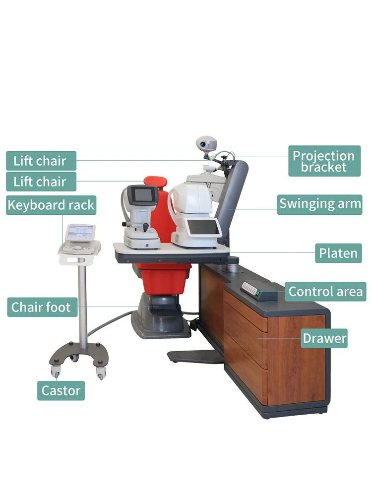 YDL930 Optometry unit ophthalmic chair eye exam table optical equipment optometrist stand autorefrator workstation refractor arm