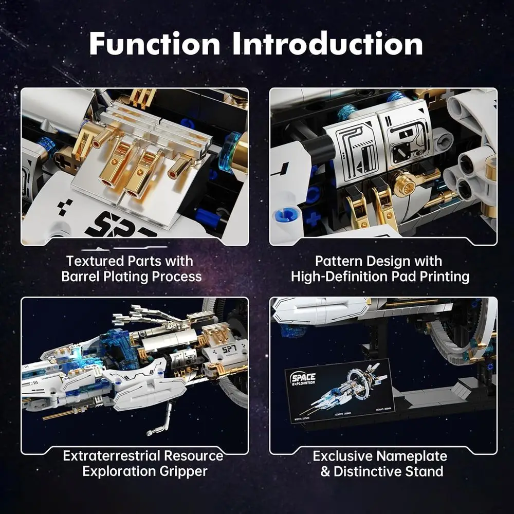 Set di giocattoli STEM Space Shuttle a LED motorizzato per età 8+, struttura rotante, ideale per ragazzi, ragazze e adolescenti