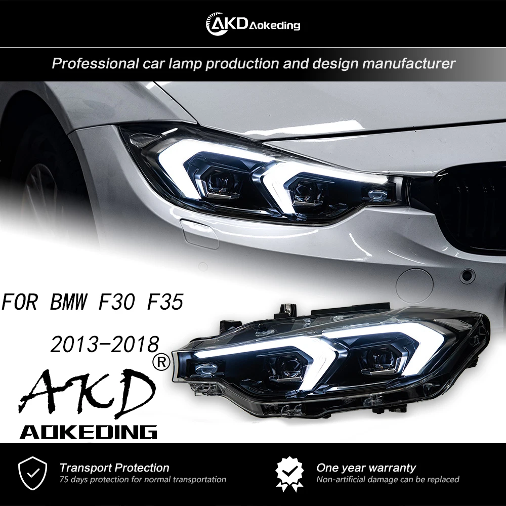 AKD Head Light For F30 Head Lights 2013-2018 LCI Laser Style Replacement DRL Daytime lights Lighthouse Projector Facelift