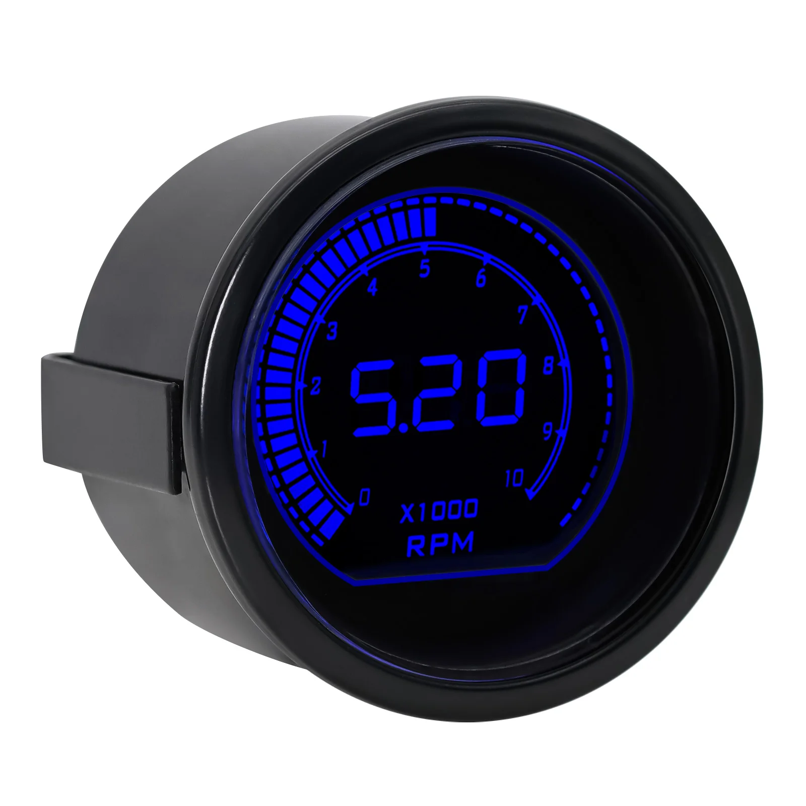 % 52mm Digital Display Red & Blue Car Racing Meter Turbo Boost Gauge PSI Water /Oil Temp Oil Pressure Gauge Voltmeter Tachometer