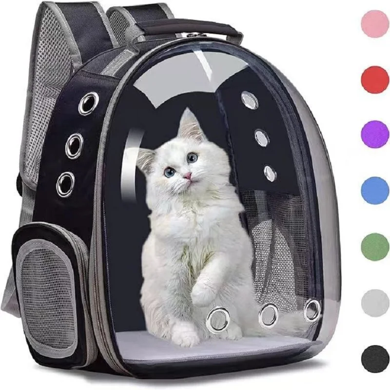 Cat Backpack Carrier, Easy to go out, Can Rise Small Dog Bag, Transparent Space Capsule, Shoulder Bag