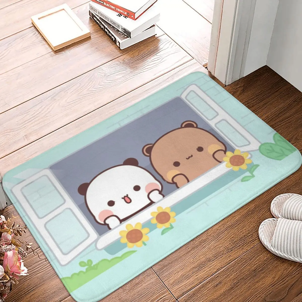 Bubu And Dudu Romantic Bath Mat Bear Bathroom Carpet Kitchen Shower Room Washable Waterproof Foot Mat Anti Slip Toilet Mat