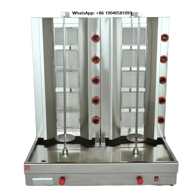 Hot Selling Commercial Gas Roasts Two Five-Head Stainless Steel Shawarma Grills for Hotel & Restaurant Use