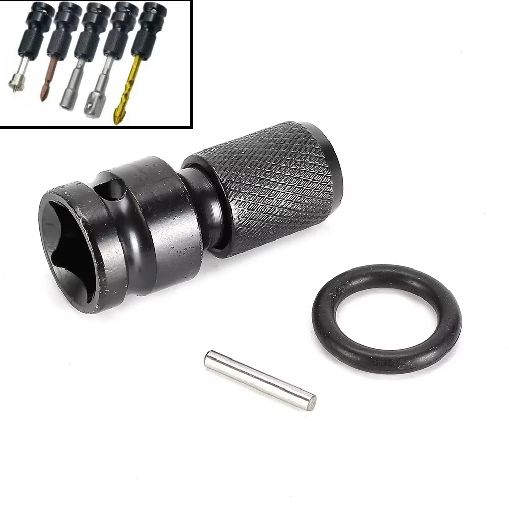 Quick Release 1/2-Inch Square Drive to 1/4-Inch Hex Female Socket Adapter Converter Chuck Adaptor for Impact and Ratchet Wrench