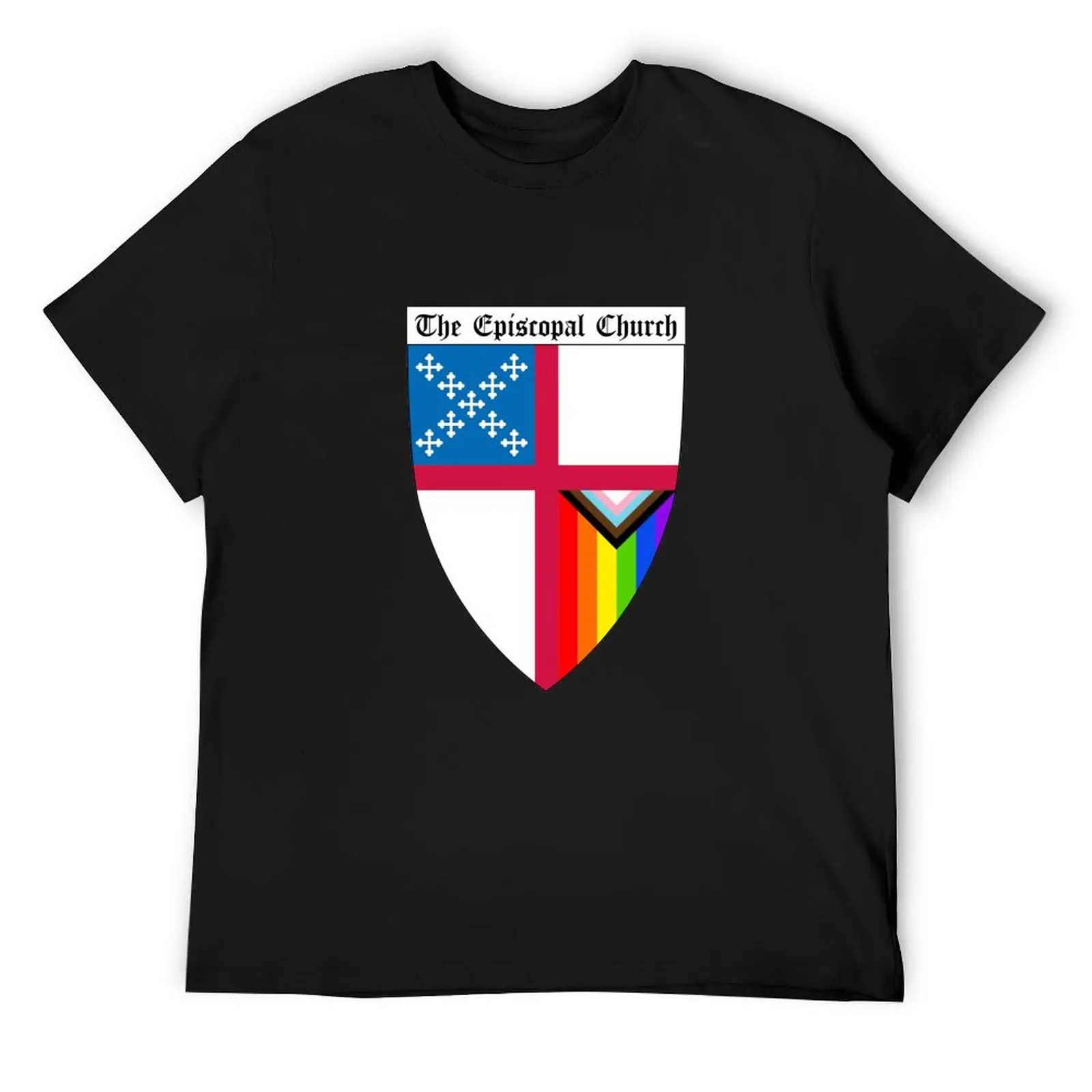 

Episcopal Church Shield with Progressive Pride Flag Vertical Rainbow PNG Cut Out 2 T-Shirt boys whites funny t shirts men