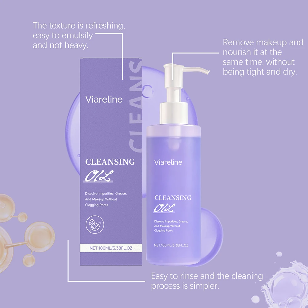 100ml クレンジングオイル、敏感肌用の優しいクレンジングオイル、天然植物ベースの優しいフェイスオイルクレンザー、メイク落としオイル