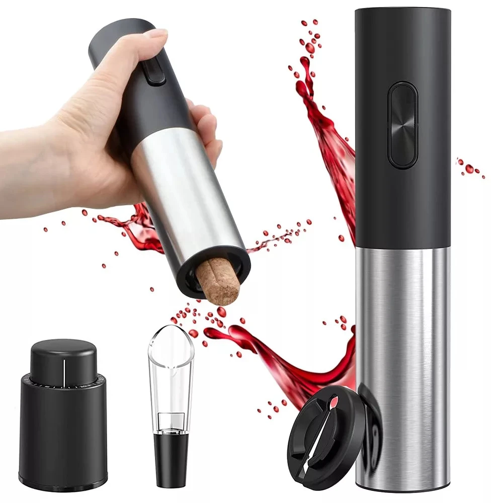 Automatic Electric Wine Openers USB Rechargeable Red Wine Bottle Openers Electric Corkscrew with Wine Pourer Foil Cutter Kitchen