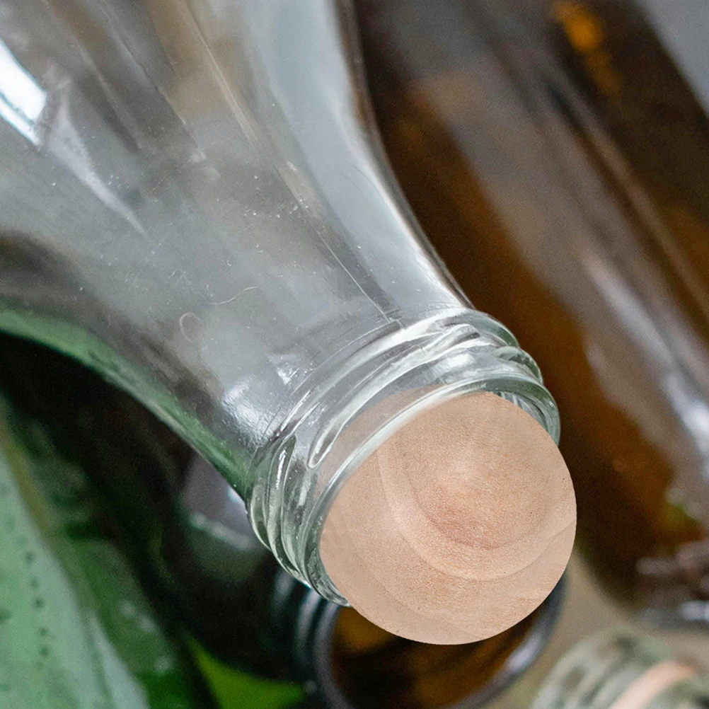 

6Pcs Glass Bottle Wooden Round Ball Stopper 30mm Sphere Jar Seal Preserving Freshness for Kitchen Storage